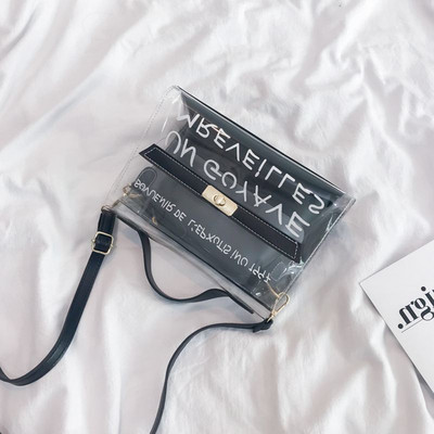 Geantă modernă transparentă cu mâner lung