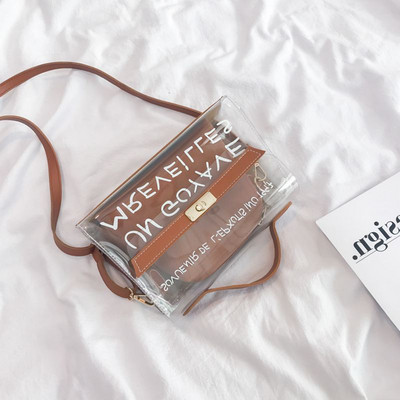 Geantă modernă transparentă cu mâner lung