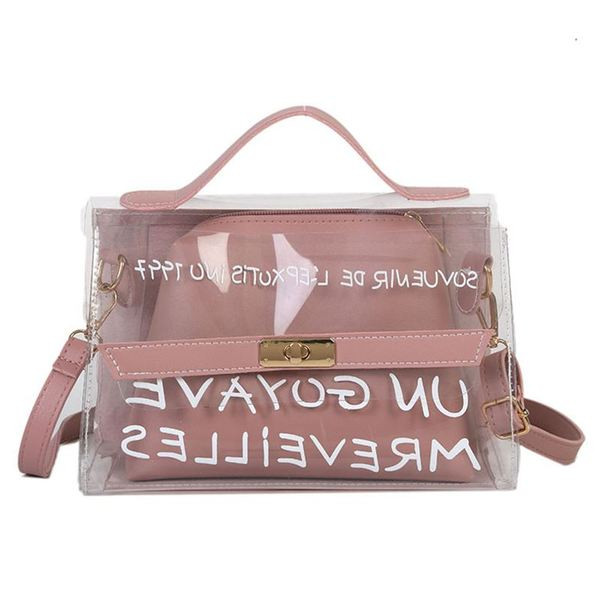 Geantă modernă transparentă cu mâner lung