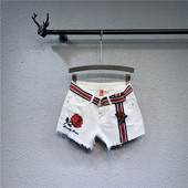 Model nou de pantaloni scurti de dama cu broderie si curea