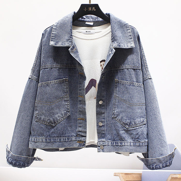 Geaca de dama denim model NOU model lat cu pietre si efect stralucitor