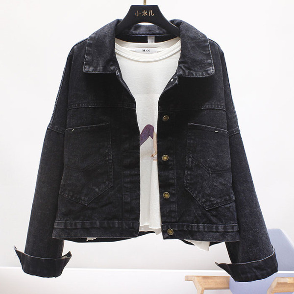 Geaca de dama denim model NOU model lat cu pietre si efect stralucitor