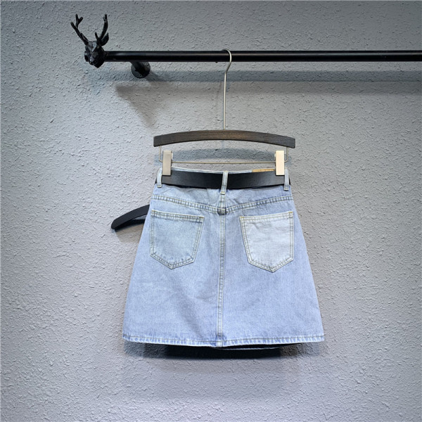 Új modell rövid női farmerszoknya kék övvel