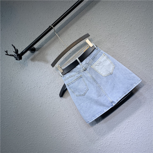 Új modell rövid női farmerszoknya kék övvel