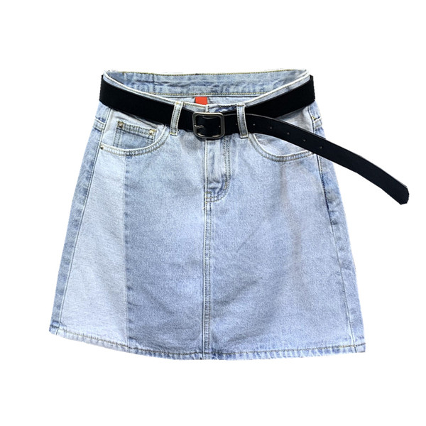 Új modell rövid női farmerszoknya kék övvel
