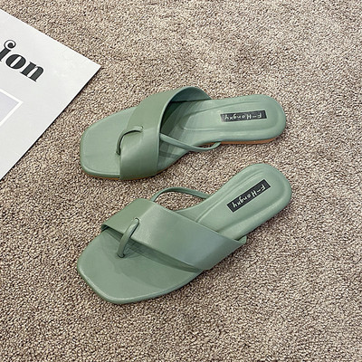 Papuci eleganti de dama din piele ecologica cu talpa plata