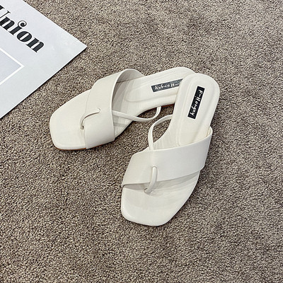 Papuci eleganti de dama din piele ecologica cu talpa plata