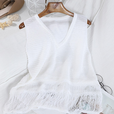 Maieu casual de damă, cu decolteu în V și bretele largi