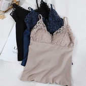 Maieu de damă cu bretele subțiri și dantelă