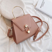 Geanta de dama moderna cu maner scurt metalic