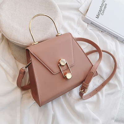 Geanta de dama moderna cu maner scurt metalic