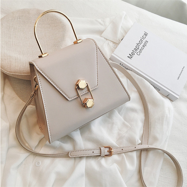 Geanta de dama moderna cu maner scurt metalic