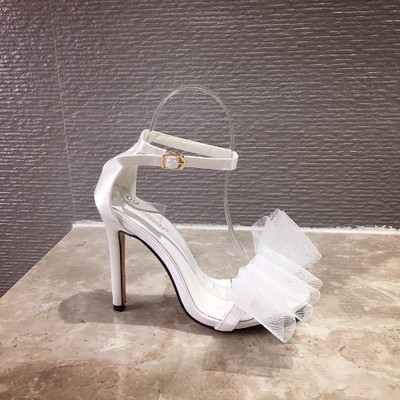 Sandale elegante cu toc inalt cu panglica