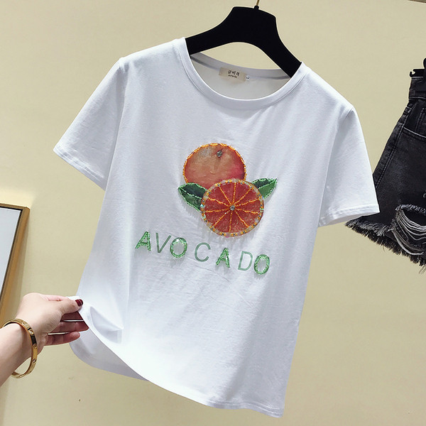 Modern női póló rátéttel és flitterekkel