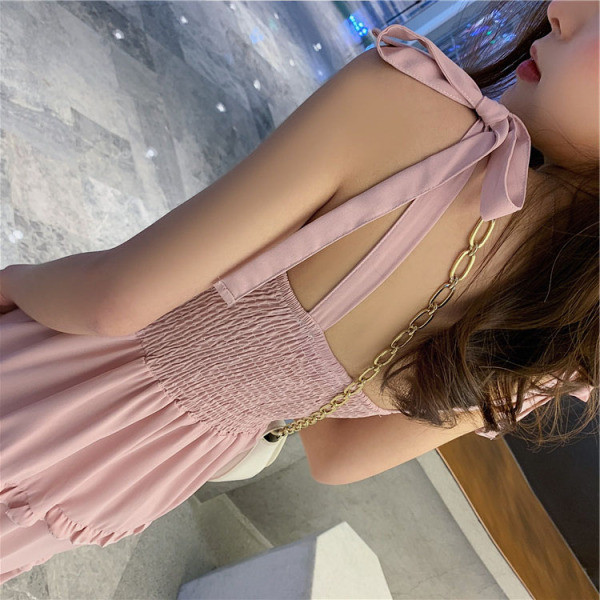 Дамска ежедневна рокля с презрамки - разкроен модел