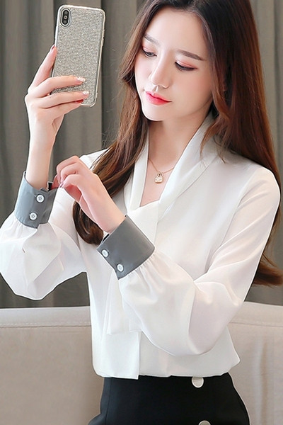 Női sifon ing hosszú ujjal és gombokkal