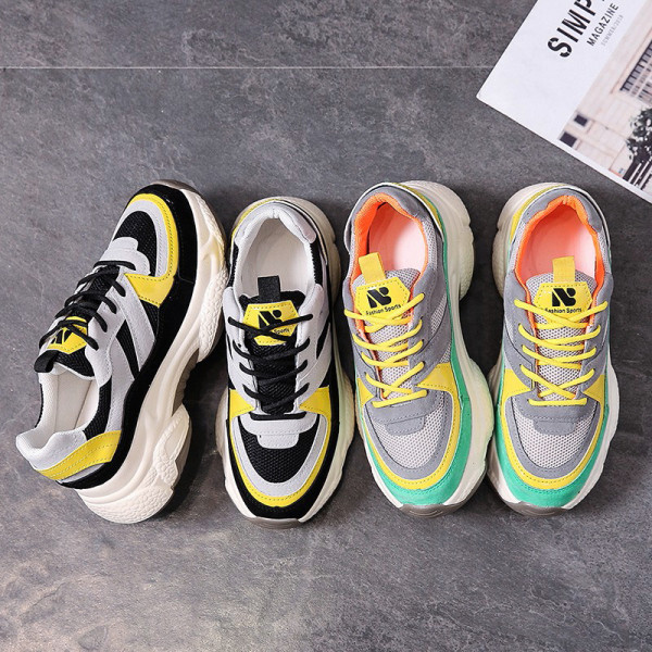 Adidasi casual dama, cu talpa aspra si cravate colorate