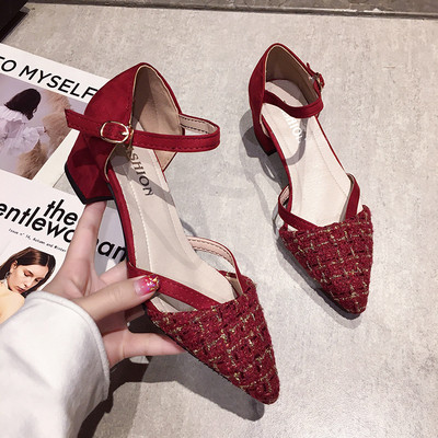 Moodsad paksu kontsaga naiste sandaalid – ökoseemisnahast