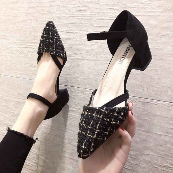 Moodsad paksu kontsaga naiste sandaalid – ökoseemisnahast