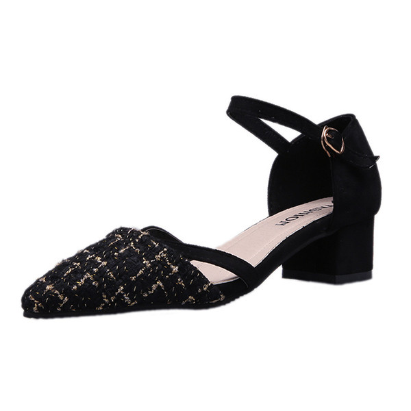 Moodsad paksu kontsaga naiste sandaalid – ökoseemisnahast