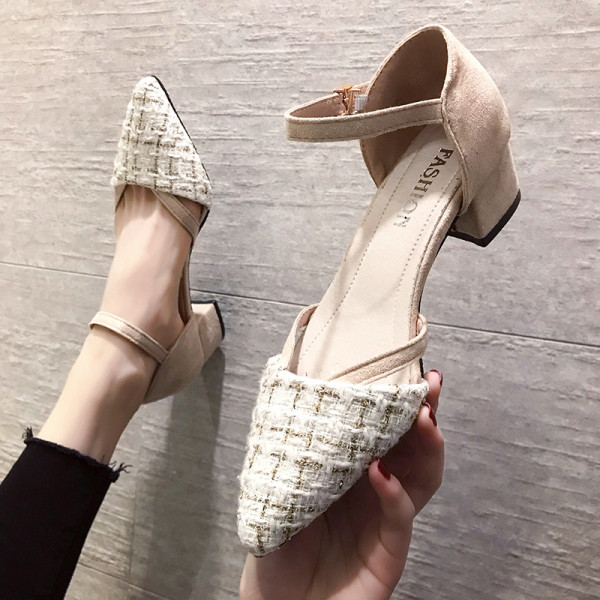 Moodsad paksu kontsaga naiste sandaalid – ökoseemisnahast