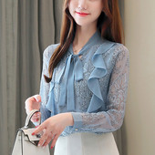 Modern női ing nyakkendővel és hímzéssel