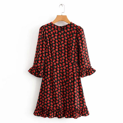 Rochie de dama model nou cu maneci scurte si decolteu oval