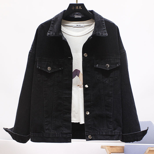 Moderna ženska traper jakna s vezom i natpisima