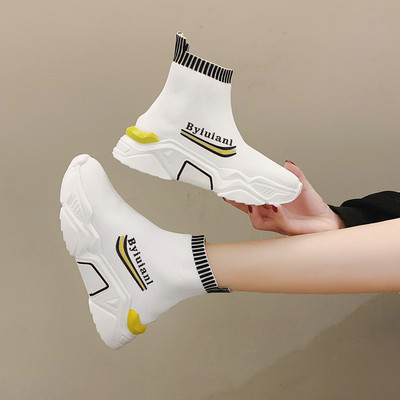 Tenisi casual dama din material textil cu talpa aspra si inscriptie