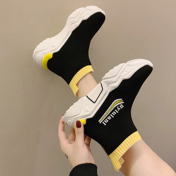 Tenisi casual dama din material textil cu talpa aspra si inscriptie