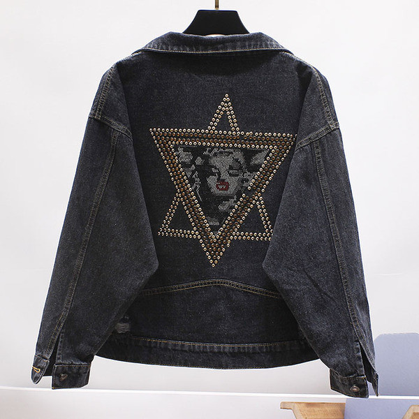 Jachetă de damă elegantă din denim cu pietre și broderie