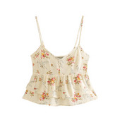 Maiou scurt dama model nou cu bretele subtiri si model floral