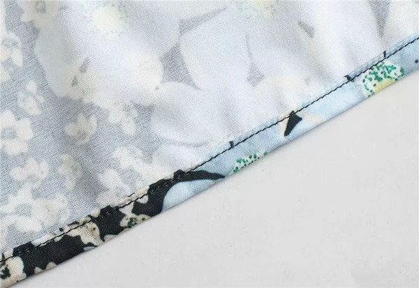 Ежедневна цветна дамска рокля с къс ръкав и овално деколте