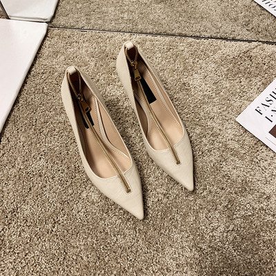 Elegantne ženske cipele s patentnim zatvaračem i tankom petom