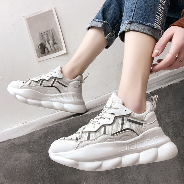 Tenisi casual dama din piele ecologica cu talpa aspra