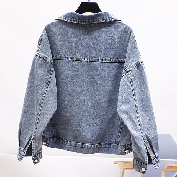 Elegantna ženska kratka traper jakna s dugim rukavima