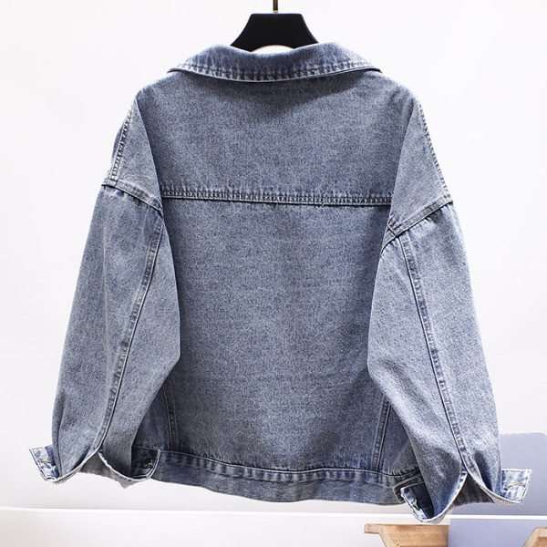 Elegantna ženska kratka traper jakna s dugim rukavima