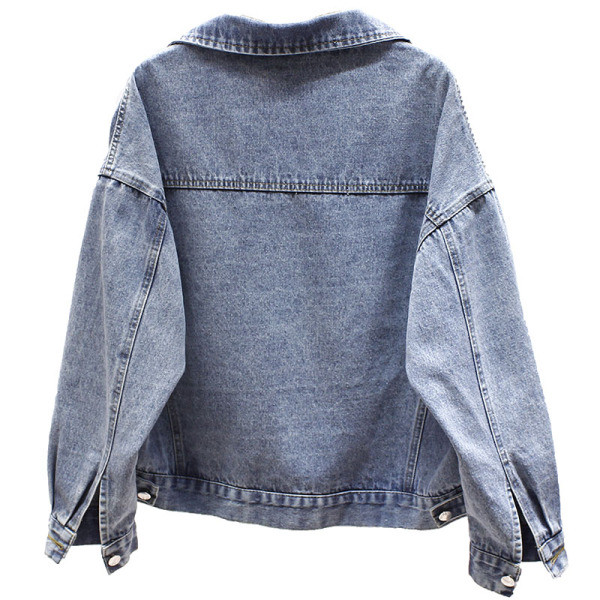 Elegantna ženska kratka traper jakna s dugim rukavima