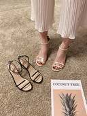 Sandale de dama stilate cu toc transparent de 6 cm