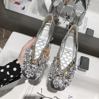 Pantofi casual dama cu pietre si paiete - talpa plata