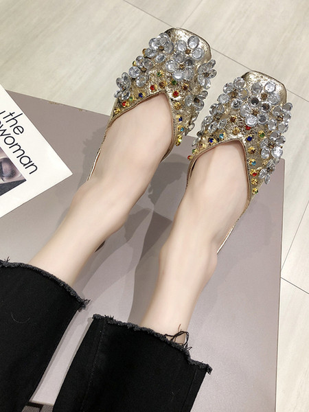 Pantofi casual dama cu pietre si paiete - talpa plata