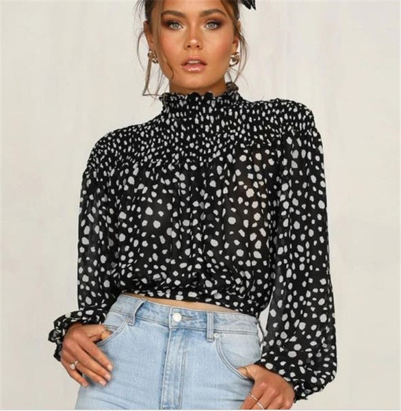 Дамска къса широка блуза от шифон