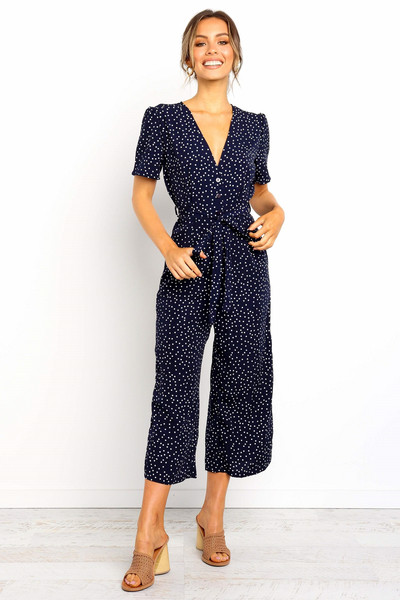 Ženski casual kombinezon sa 7/8 dužine i remenom