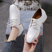 Pantofi dama casual din piele cu sireturi