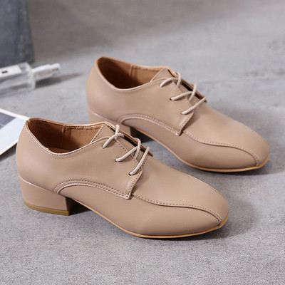 Pantofi dama casual din piele cu sireturi