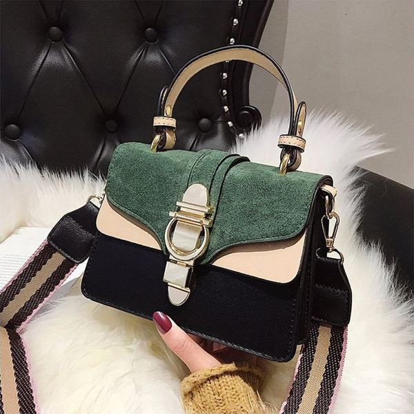 Geanta de dama moderna din piele intoarsa ecologica cu maner textil lung