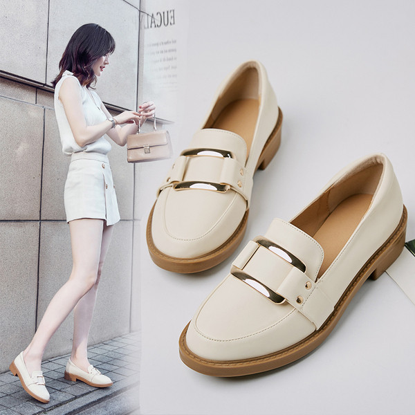 Mocasini casual din piele ecologica cu catarama