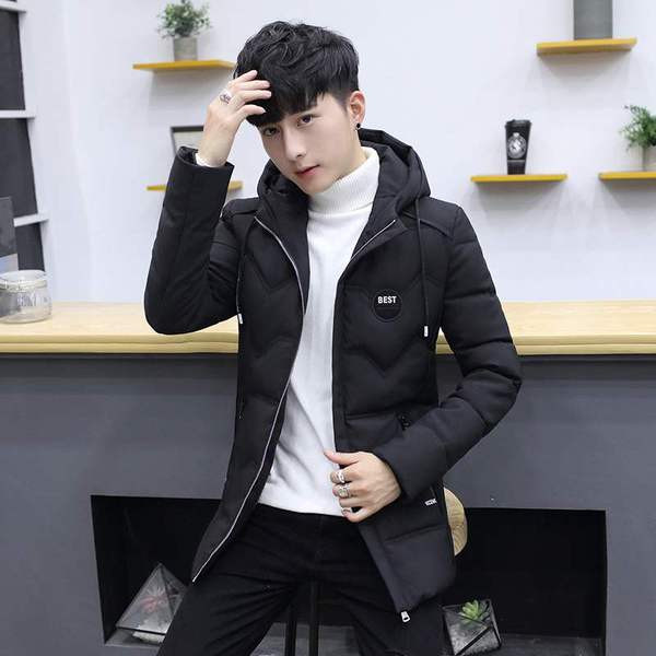 Jachete groase de iarnă pentru bărbați cu glugă - model în gri, verde, roșu și negru