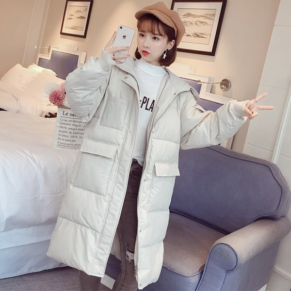 Дамско дебело и дълго зимно яке с качулка в няколко модела