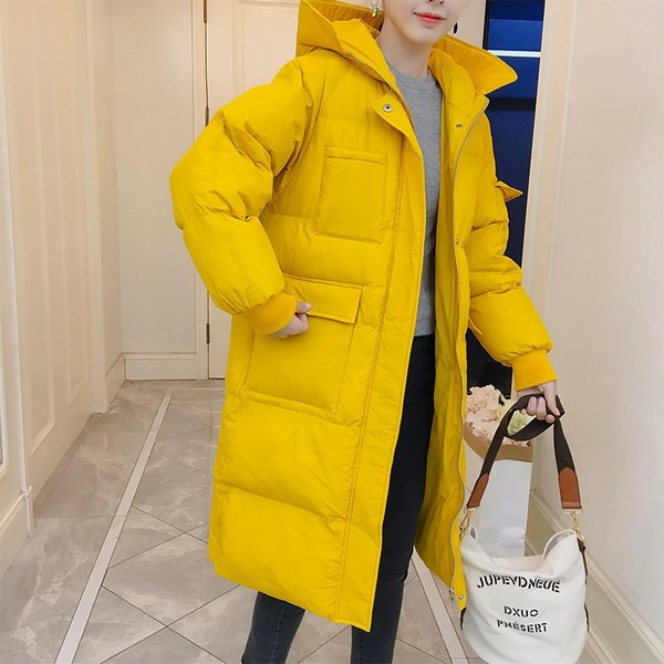 Дамско дебело и дълго зимно яке с качулка в няколко модела